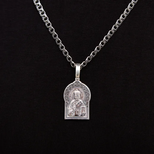 Серебряная подвеска Николай Чудотворец   зображення 4