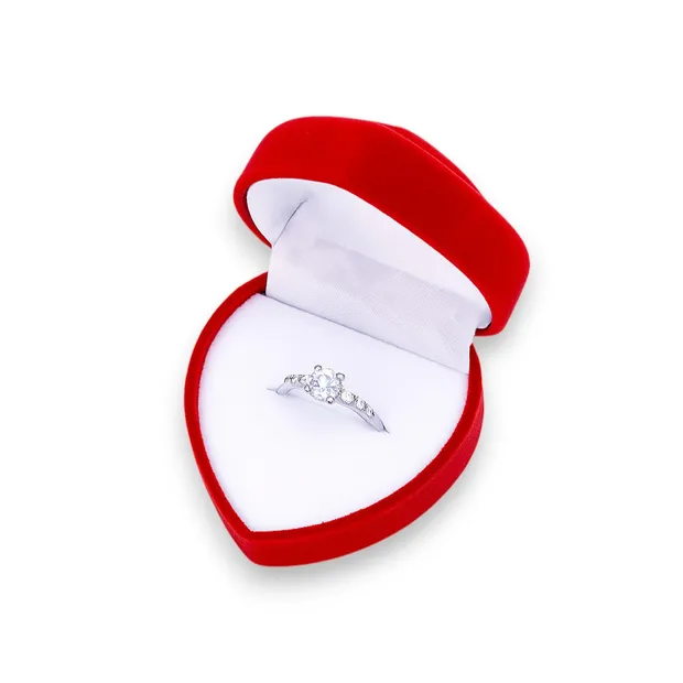 Каблучка Пропозиція та червоний футляр Сердечко