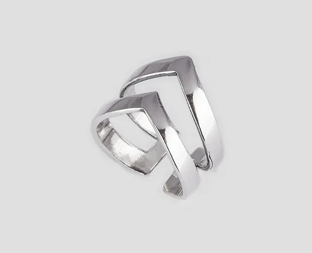 Серебряное кольцо фаланговое Волна 12030/2