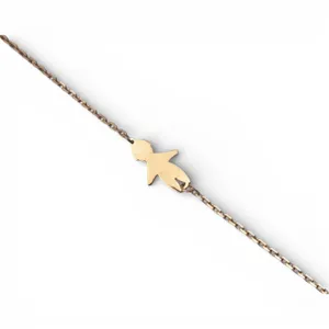 Срібний браслет для гравіювання з позолотою Син 