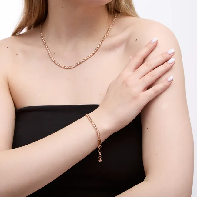 Срібний набір Арабський Бісмарк в позолоті з фіанітами  зображення 2