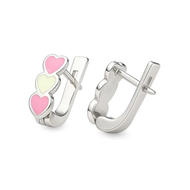 Срібні сережки дитячі Сердечка