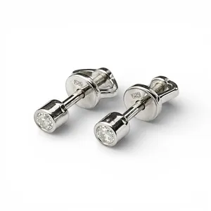 Серебряные серьги пусеты Фианит  