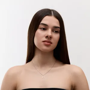 Срібне кольє буква Н  зображення 2