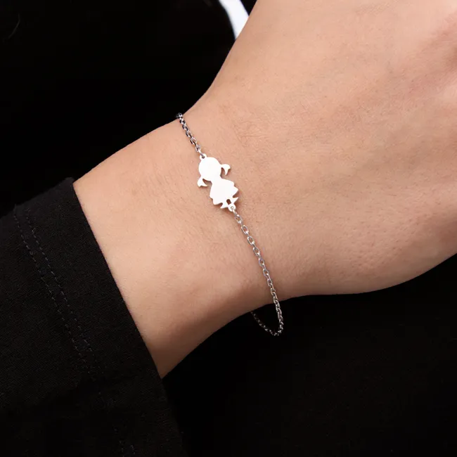 Silver bracelet for engraving with pedant Daughter  зображення 3