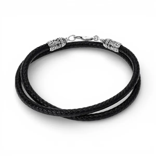 Серебряный шнурокшелковый со вставками/Свобода широкий