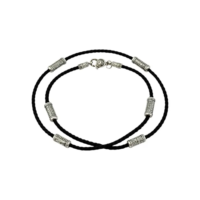 Шовковий шнурок з срібними вставками Архангел Михаїл 