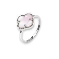 Срібна каблучка Конюшина зі вставкою Перламутр 