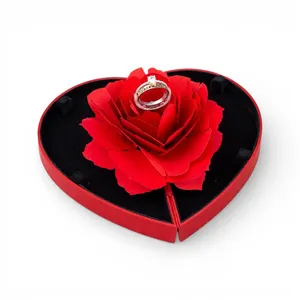 Срібна каблучка Кохаю та Подарунковий футляр Серце-квітка 
