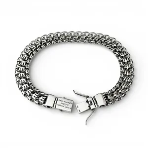 Срібний браслет Тризуб з коробкою 