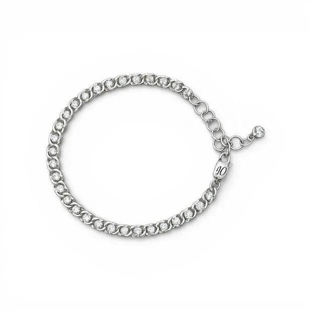 Срібний браслет Арабський Бісмарк з фіанітами