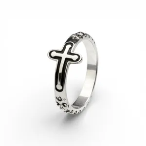 Серебряное кольцо  Вервечка с черной эмалью 