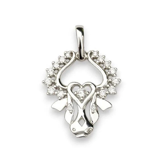 Срібна підвіска Телець 