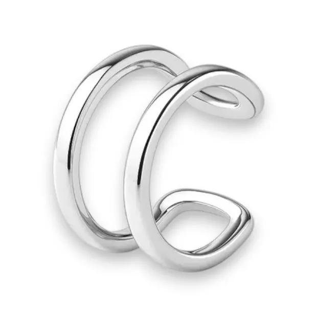 Срібні сережка кафа Дві смужки 