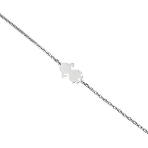 Silver bracelet for engraving with pedant Daughter 