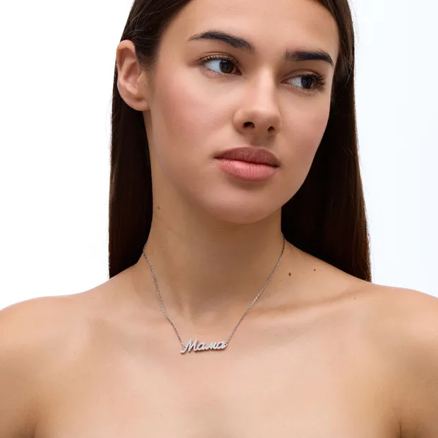 Срібне кольє Мама