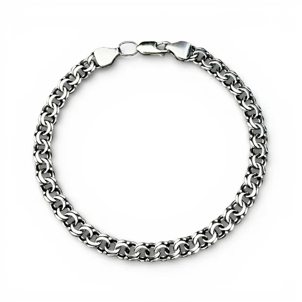 Срібний браслет Плоский Бісмарк 