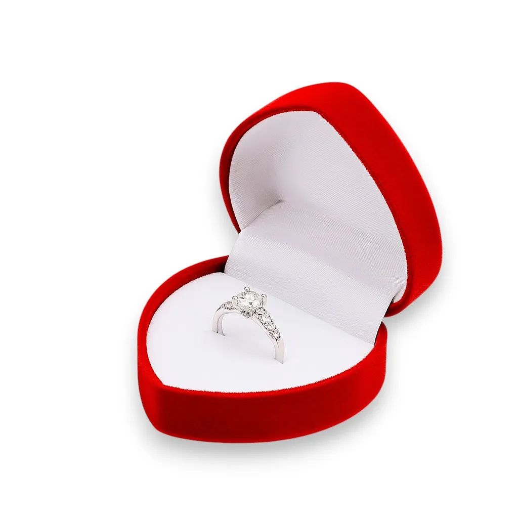 Каблучка Пропозиція та червоний футляр Сердечко
