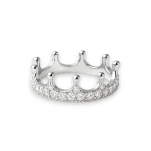 Срібна каблучка Корона з цирконієм 