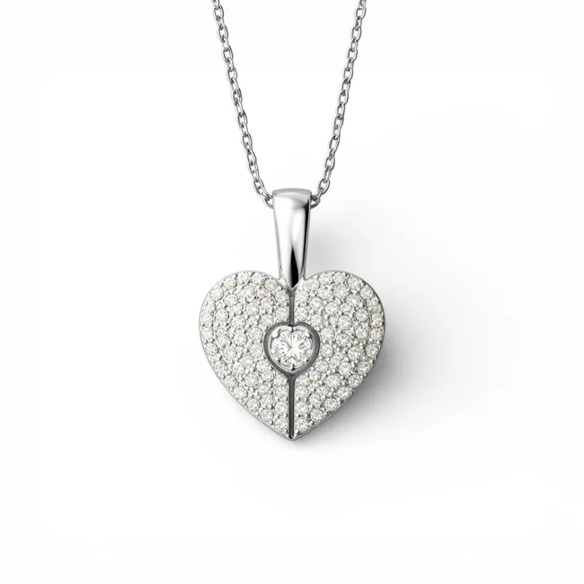 Срібне кольє Крила з цирконієм для гравіювання  зображення 2