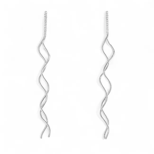 Silver earrings broaches Spiral 