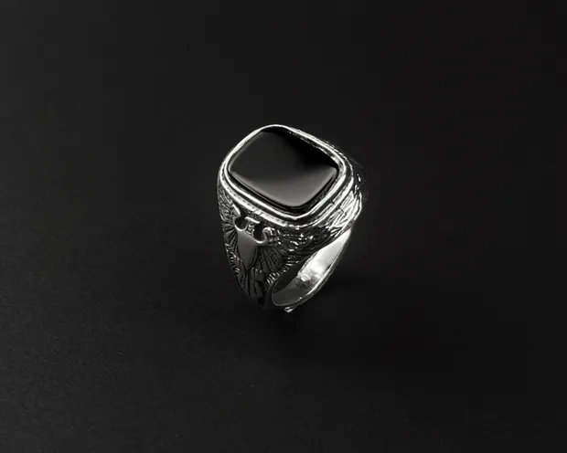 Срібний чоловічий перстень Фенікс 15055