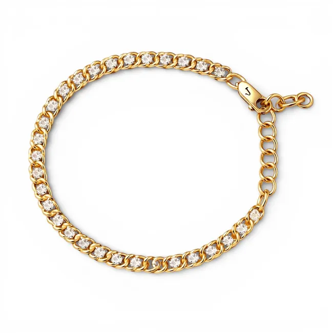 Срібний браслет Арабський Бісмарк в позолоті з фіанітами 