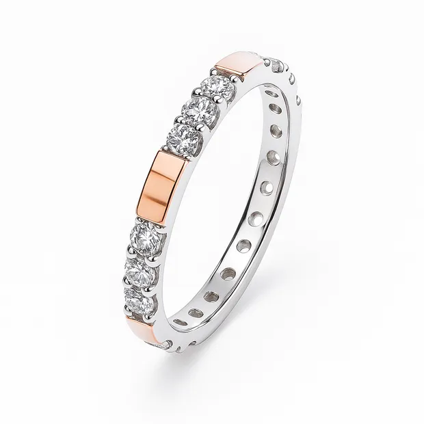 Silver ring with gold coverage Brenda