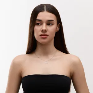 Срібне кольє буква А  зображення 2