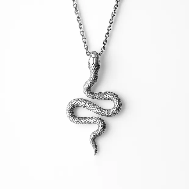 Серебряное колье Снэйк 