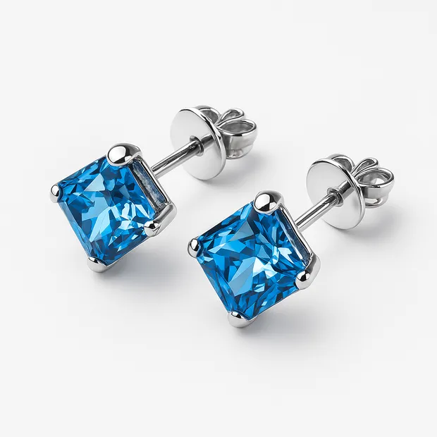 Silver stud earrings Illusion mini