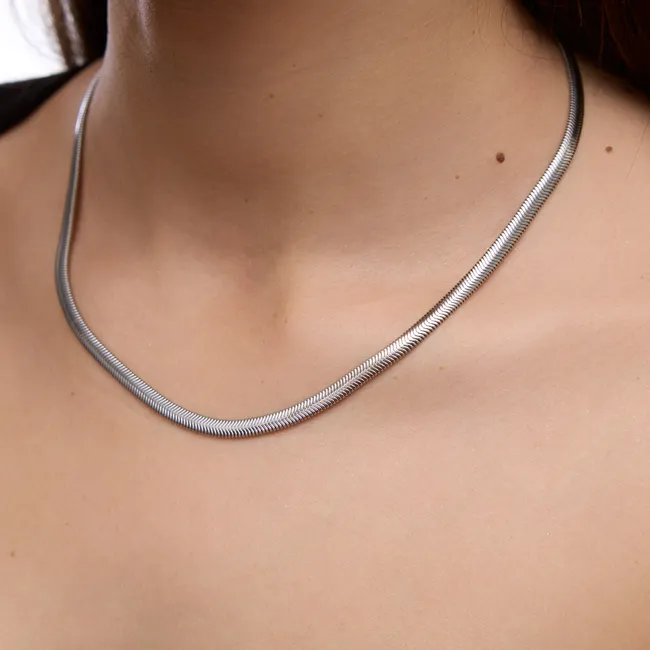 Серебряная цепочка Плоский Снейк   зображення 3