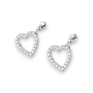 Срібні сережки пусети Сердечка  