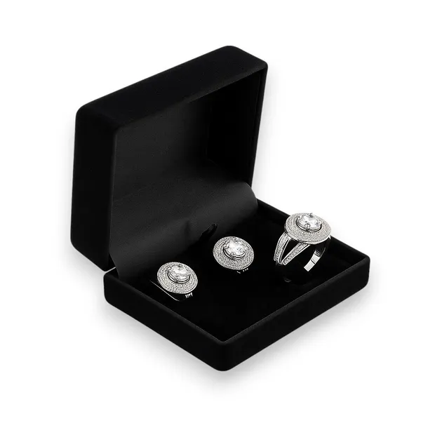 Срібний набір Розкіш та чорний футляр