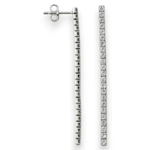 Срібні Сережки Доріжки З Фіанітами  