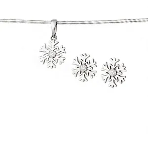 Срібний набір Сніжинки 