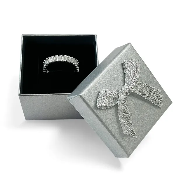 Срібна каблучка Пристрасть з прозорими фіанітами та Подaрункове пакування з бантиком