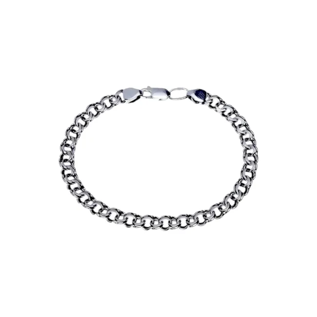 Серебряный браслет плоский бисмарк  