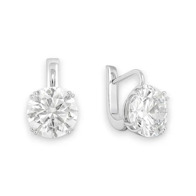 Срібні сережки англійська застібка Великий Фіаніт  