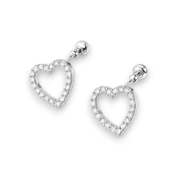 Серебряные серьги пусеты Сердечка 