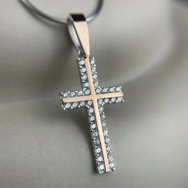 Срібний декоративний хрестик Прямий 1050П