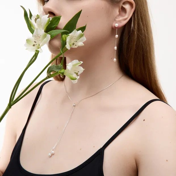 Подарунок для коханої срібний набір Роса