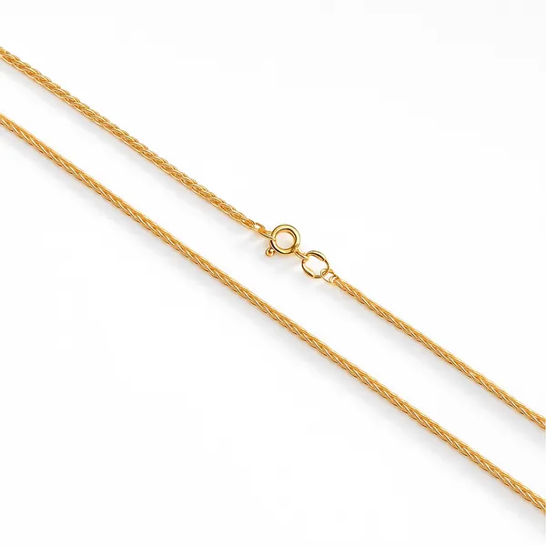 Срібний ланцюжок з колосок позолотою  