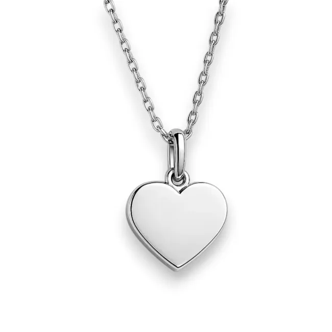 Срібне кольє Сердечко для гравіювання 