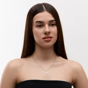 Срібне кольє буква Д  зображення 2