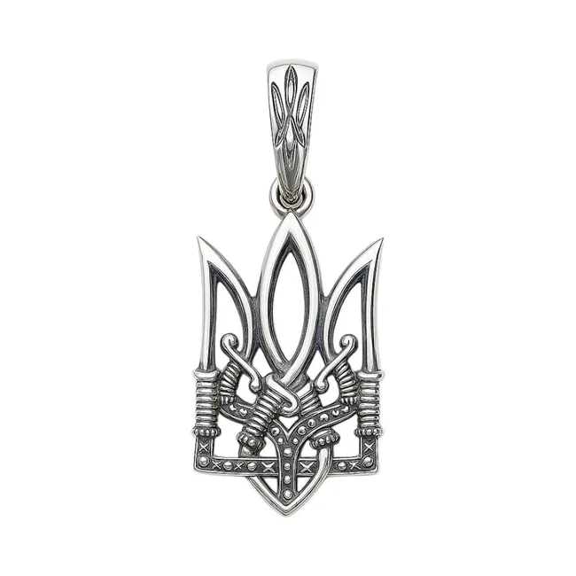 Silver Trident Pendant 