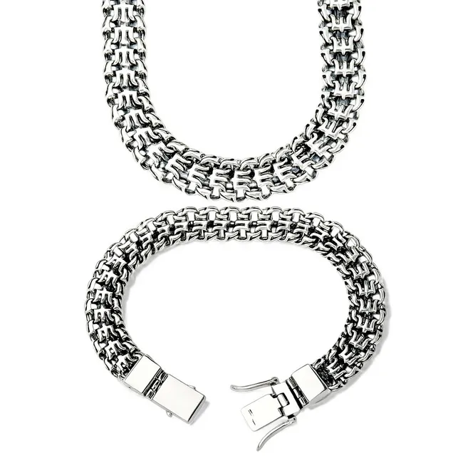 Срібний чоловічий набір Тризуб з коробкою 