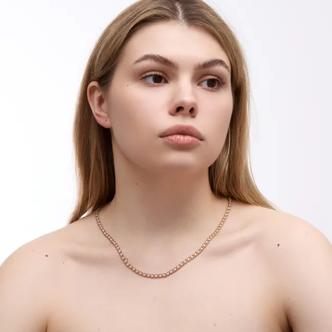 Срібне кольє Арабський Бісмарк в позолоті з фіанітами  