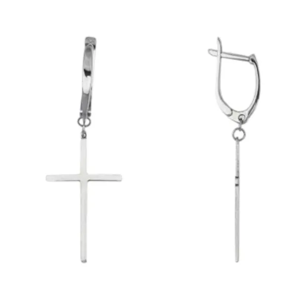 Silver Earrings Cross