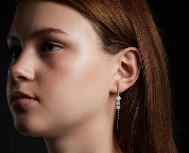 Срібні сережки протяжки Монетки